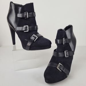 Sam & Libby Black Heeled Booties Size 8